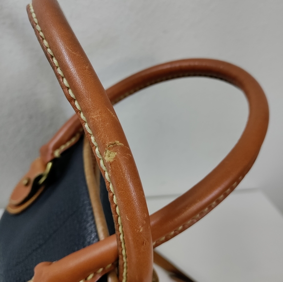 Dooney & Bourke Vintage Norfolk AWL Navy Blue Dome Satchel - Picture 11 of 13